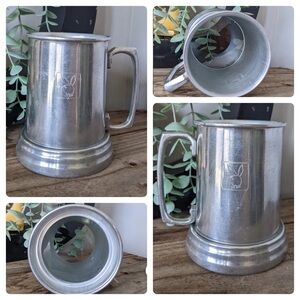 Playboy Club - Vintage Metal Beer Mug/Stein/Tankard with Glass Bottom 1960’s